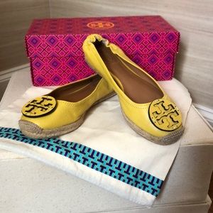 Tory Burch Leather Logo Espadrilles